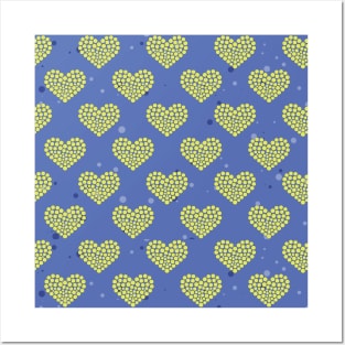 Tennis Ball In Heart Shape - Pattern Posters and Art